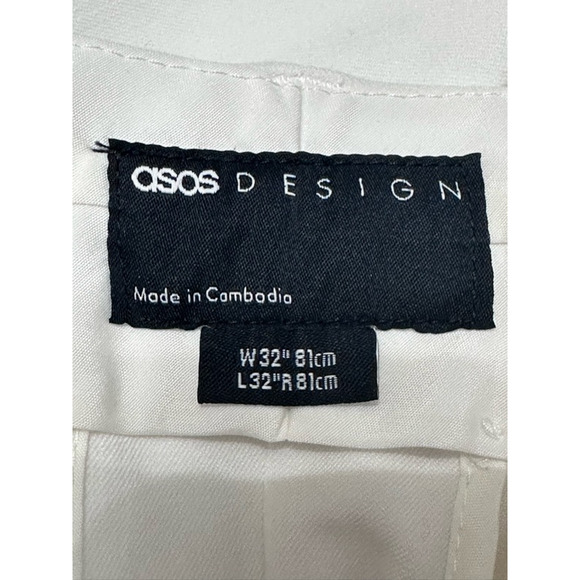 ASOS Design Palazzo Flowy Pants High Rise 4 Pockets Zip Closure White 32 NWOT - Picture 7 of 8